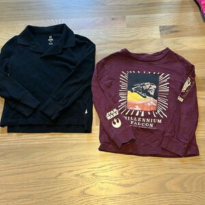 Two GAP Long Sleeve Cotton Shirts Boys XS